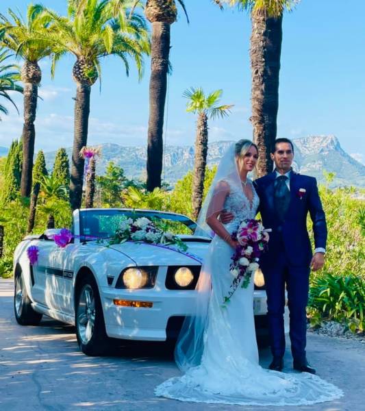 location mustang cabriolet blanche pour mariage 