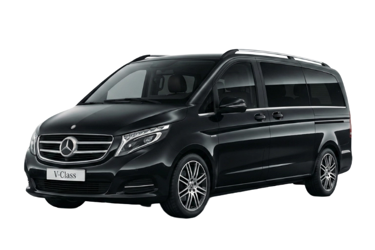Mercedes Classe V noire six places, van taxi disponible de nuit au tarif nocturne réglementé des Bouches-du-Rhône